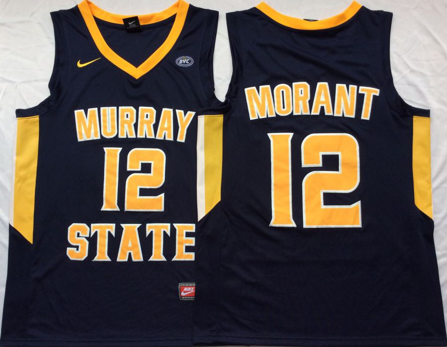 NCAA Men Murray State Racers Blue #12 MORANT->more ncaa teams->NCAA Jersey